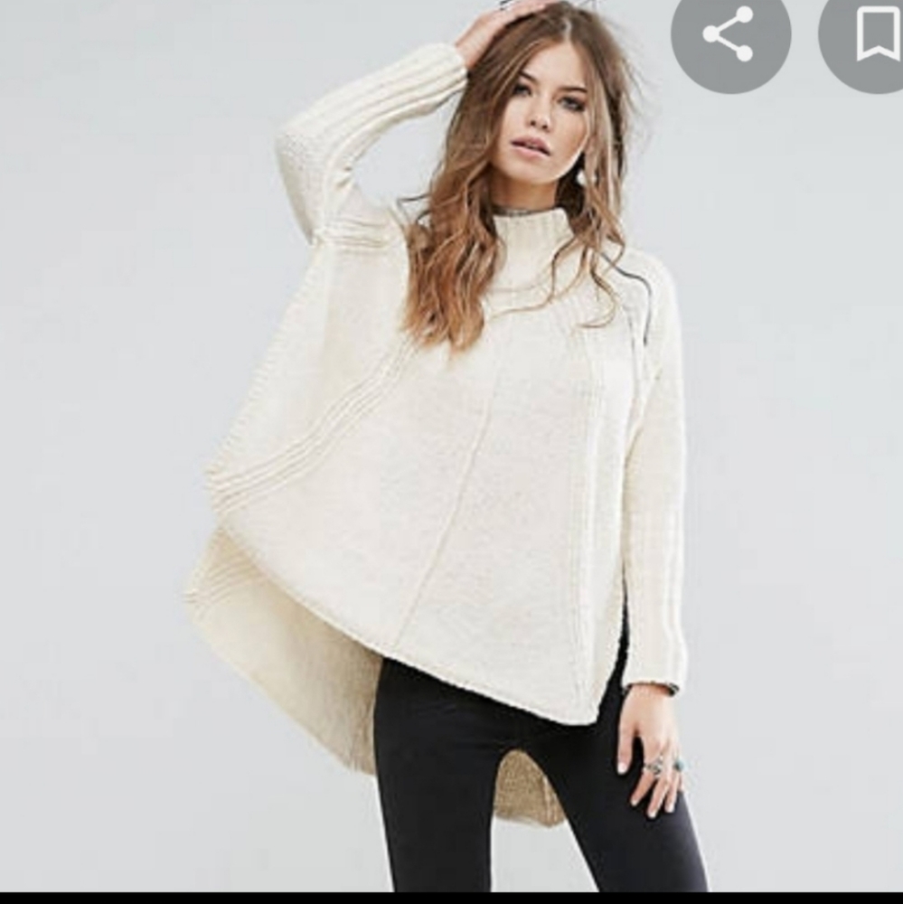 Free People Cream Spin Around Knit Jumper